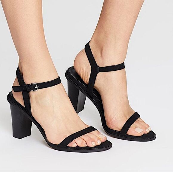 Alias Mae Everly Black Leather Mid Heel Sandals - Picture 6 of 9